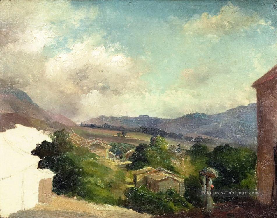 Montagne paysage à saint thomas antilles inachevé Camille Pissarro Peintures à l'huile